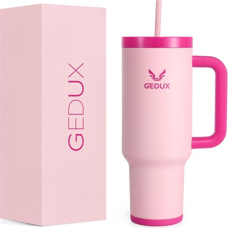 Gourde avec paille, 1,2 l, tasse isotherme avec anse, anti-fuite (1/5)