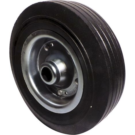 Imline – Galet jante métal plein 200x50x20 mm – Charge 200 kg – Roue en caoutchouc pour remorque – Durable pour charges lourdes