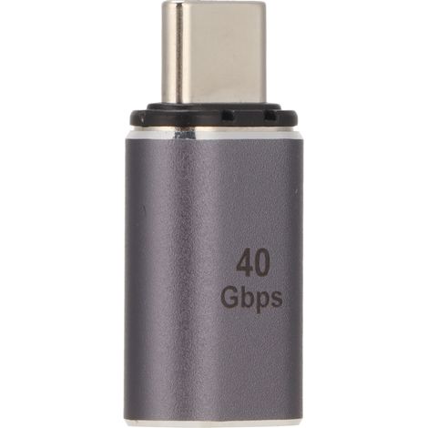 Adaptateur magnétique USB-C, design réversible, aspect alliage d'aluminium, débit de transmission de 40 Gbit/s, connecteur Type-C pour bureau.