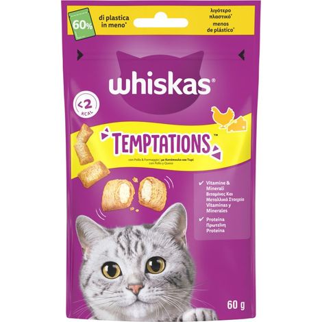Whiskas Temptations Snack 60gr Pollo e Formaggio