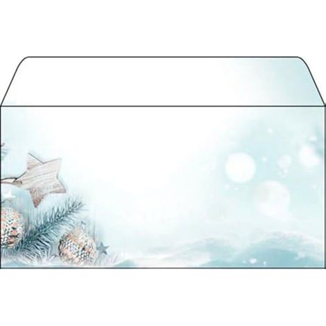 Enveloppes - SIGEL - DU312 - Motif étoiles de Noël - Format DL - 25 pièces (1/2)