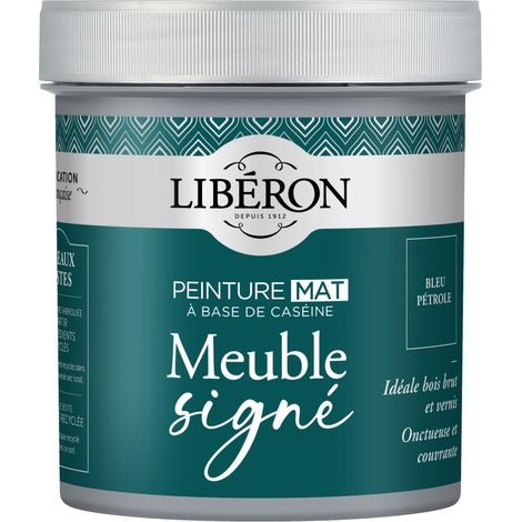 Peinture meuble à base de caséine LIBERON Bleu pétrole mat 500 ML