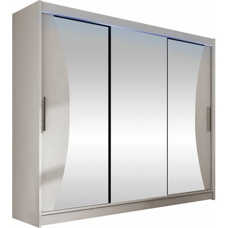 Armario Closico 120, Cachemira, 215x250x58cm, Puertas de armario: Correderas, Número de estantes: 9, LED (1/4)