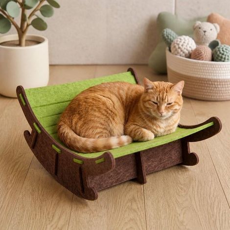 Griffoir pour chats - Tapis à griffer - Canapé-lit à griffer - Banc à griffer - Motif griffoir - Protection pour meubles - Design fauteuil à bascule - Idéal pour griffer, jouer, se reposer et se déten (1/5)