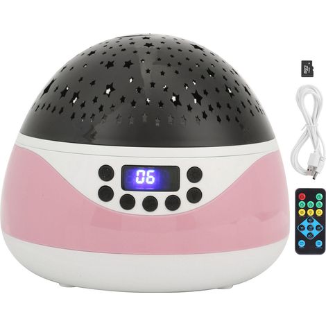 Veilleuse télécommandée avec écran LED, projecteur de veilleuse numérique et musique pour enfants (rose) (1/5)
