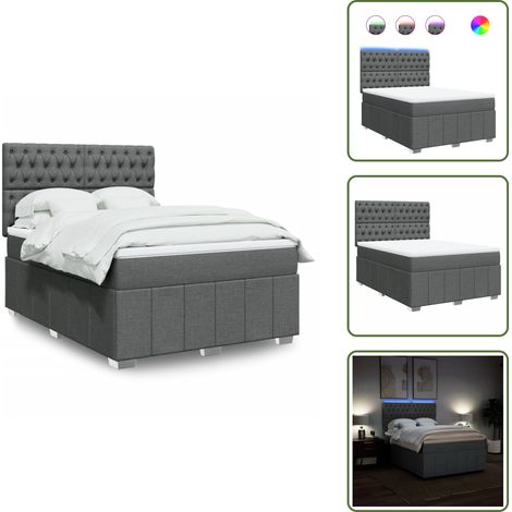 Boxspringbett mit Matratze Dunkelgrau 140x200 cm Stoff - Boxspringbett - Boxspringbetten - Bett - Bettgestell (1/5)