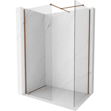 Mexen Kioto-X Duschwand Walk-in 120 x 120 cm, transparent 10 mm, Roségold - 800-120-202-60-00-120-X (1/5)