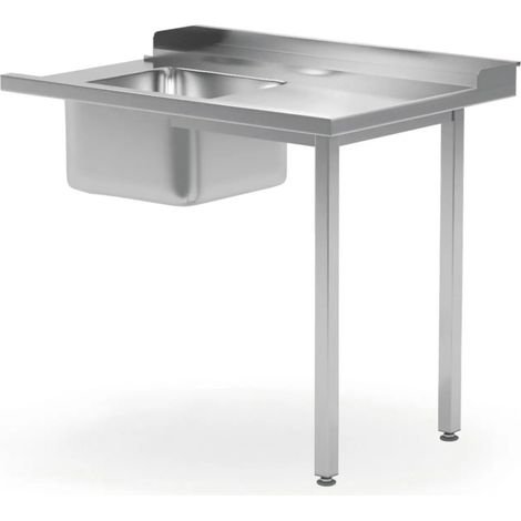 Table de chargement pour lave-vaisselle avec évier - 699x1199xH947 mm - Ref 231791 - Hendi