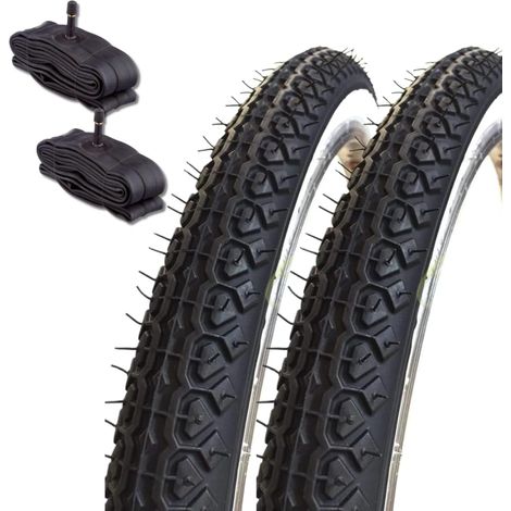 2 COPERTONI BIANCONERI + 2 CAMERA D'ARIA SCHRADER AMERICA 20 X 1.75 (44-406) CITY BIKE BICI GRAZIELLA (1/4)