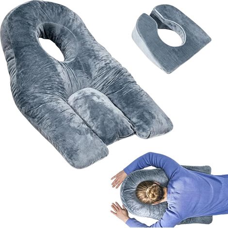 Coussin visage vers le bas avec trou, coussin de visage pour dormir, coussin de sommeil ventral avec trou de tête pour dormir sur le ventre, appui-tête de massage pour la maison, équipement de (1/5)