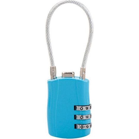 Cadenas antivol portable à code douanier à 3 chiffres, couleur contrastée, pour bagages. (1/5)