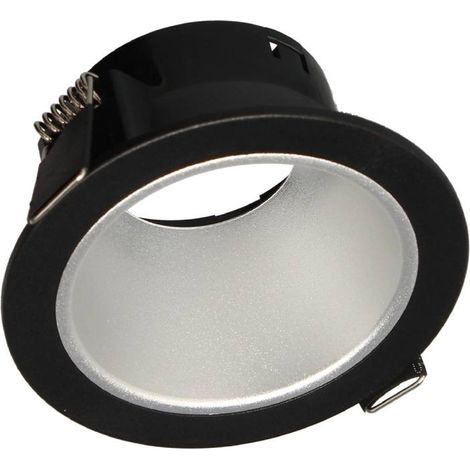 ARLUX LIGHTING Collerette NAXOS Fixe Ø88 IP20 pour lampe Ø50, Noir&Argent (1/5)