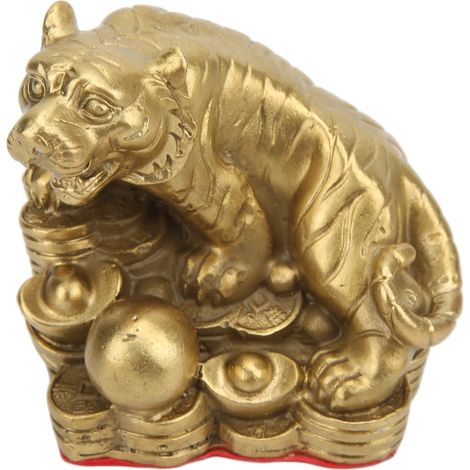 Statue de Tigre en Laiton pour Décoration Intérieure - Symbole de Chance et Protection pour Maison ou Bureau (1/5)