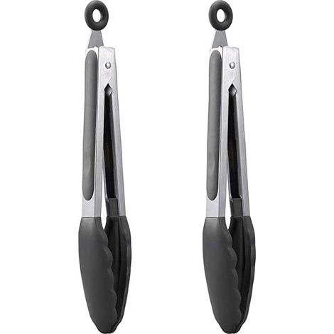 Pince de cuisine haut de gamme en acier inoxydable avec clip en silicone noir KLB (1/5)