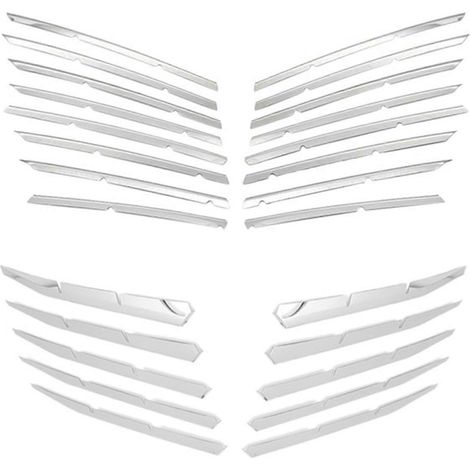 26 piezas de cubierta de rejilla inferior delantera + molduras de faros antiniebla para Peugeot 3008 GT 2017-2020 5008 GT 2017-2020 (1/5)