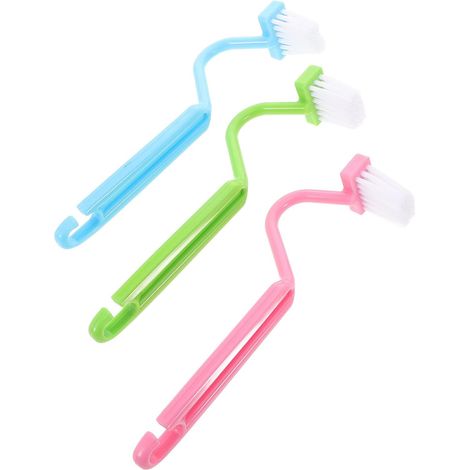 V förmige gebogene Toilettenbürste 3 teilig ergonomischer