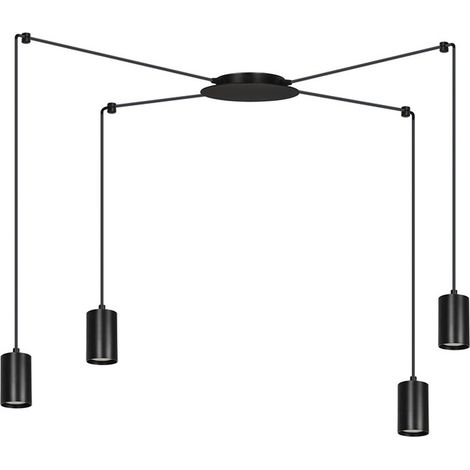 Lampada a Sospensione Traker, Acciaio verniciato a polvere, Nero, 300x300x14 cm (1/5)