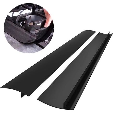 Lot de 2 bandes de silicone pour joint entre plaques de cuisson - Joint en silicone de 53 cm (21 pouces) pour joint entre plaques de cuisson - Résistant aux huiles de cuisson - Joint d'étanchéité anti