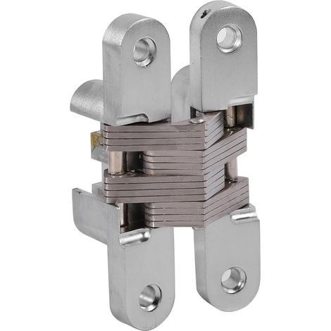 2 pièces Alliage de zinc caché Charnière invisible Porte pliante Concealed Cross caché Charnières pour meuble matériel Porte pliante 94mm