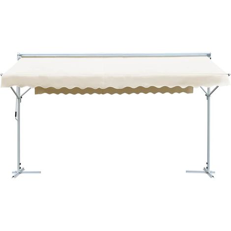 Maison Exclusive - Auvent sur pied 500 x 300 cm Crème (1/5)