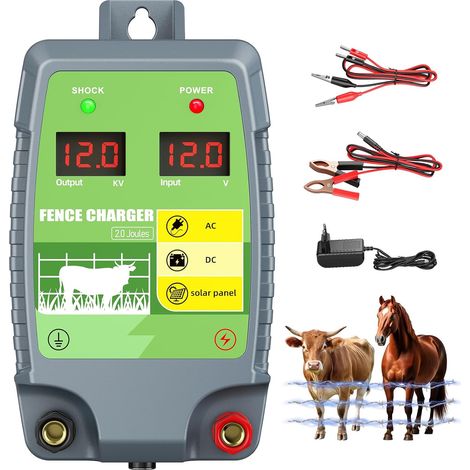 Appareil de clôture électrique 10KM, electrificateur secteur Pour ÉLevage D'Animaux Cheval Vache Moutons Pour ferme jardin