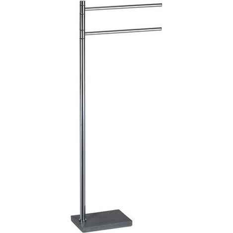 Gedy TA3108 Tania Piantana Asciugamani a 2 Bracci in Acciaio Inox Grigio