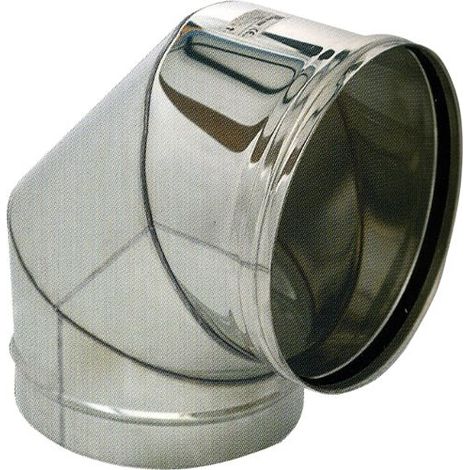 GOMITO TUBO STUFA PELLET 90° Ø12CM ACCIAIO INOX 304