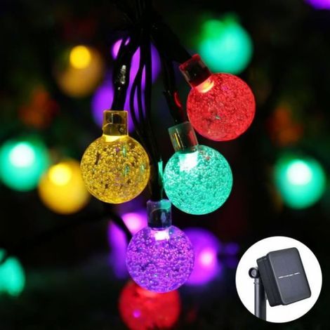 Guirlande Lumineuse Solaire Multicolore 30LED 6M Étanche Extérieur Décoration de Noël (1/4)