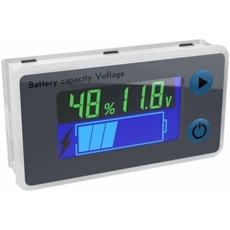 Voltmètre Multifonction 10-100V LCD De Capacité De Batterie,Moniteur Affichage De La Température(12V) (1/5)