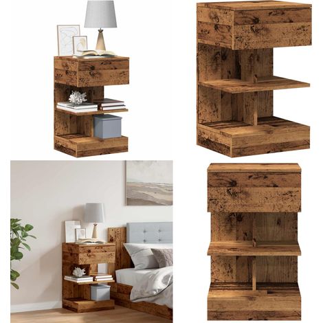 vidaXL Nachttisch Altholz-Optik 40x35x65 cm Holzwerkstoff (1/5)