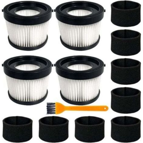 Lot de 4 filtres HEPA DCV5011H compatibles avec aspirateur à main sans fil DEWALT DCV501HB, avec 8 filtres à manchon en mousse et 1 brosse (1/4)