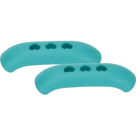 2 pièces Manches de Casserole en Silicone Résistant à la Chaleur, Poignées Isolantes Anti-Brûlure Bleues (1/5)