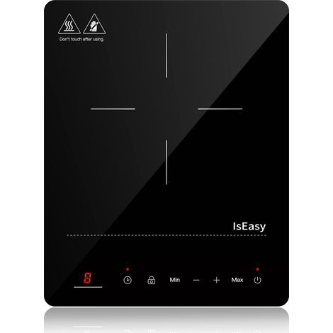 Placa de inducción portátil, IsEasy placa inducción 2100W, placa de cocción de 28 cm (1/4)