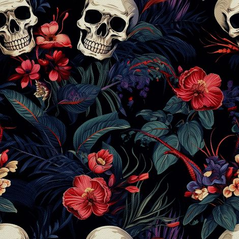 Tela decorativa para exteriores Oxford - Motivo de calavera I DX4887 (1/5)