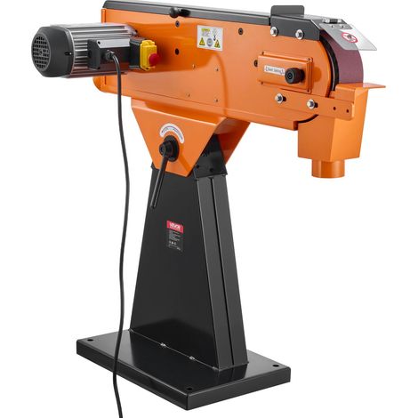 Ponceuse à Bande 7,62x200,7 cm Ponceuse à Bande Abrasive 2100 W Machine de Ponçage pour Travail du Bois Métaux, 900 tr/min avec Angle Réglable Bande Abrasive 0°-45° Port d'Aspiration Poussières (1/5)