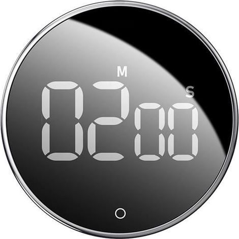 Le noir Minuteur numérique magnétique Cuisine Cuisine Douche Repos Course Commande Comptoir Réveil Compteur à rebours électronique (1/4)