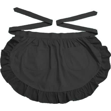 Tablier De Cuisine En Coton - Tablier Mi-Long Avec Poches Pour Cuisine Restaurant Café - Taille Unique (1/5)
