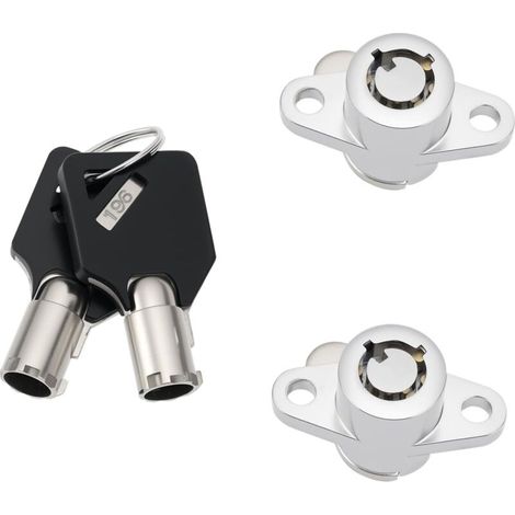 Lot de 2 serrures de sacoches rigides avec 2 clés compatibles avec les modèles Harley-Davidson Touring FLH/T 1993-2013 (1/5)