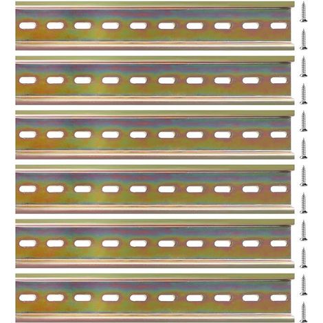 Rail DIN Montage en Forme de U, 12 Pièces Vis Inclus, pour Borne Sur Rail DIN et Contacteur, 35200 mm, Acier Allié (1/5)