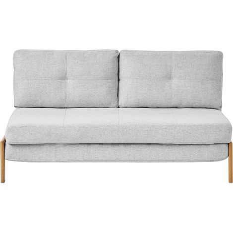 Schlafsofa 2-Sitzer EDLAND Stoff Hellgrau