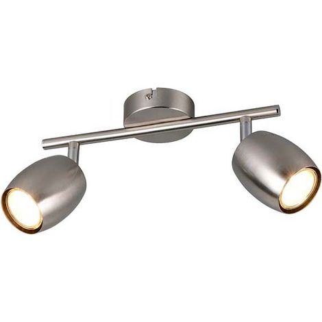 Plafonnier lampe de salle à manger GU10 2 flammes argent L 27,5 cm (1/5)