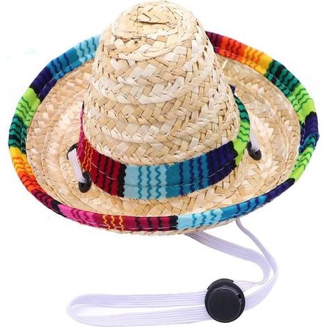 Divertido sombrero de paja para perros,sombrero ajustable para chihuahua,disfraz para fiestas mexicanas,decoración de disfraces para mascotas (1/5)