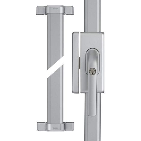 Abus Fos650 Al0125 Spranga con Blocco, Serratura a Spinta con Cilindro per Finestre, Chiave Maestra, Livello di Sicurezza: 10, 73017, Argento (1/4)
