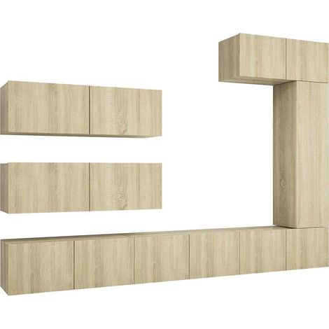 Maison Exclusive - Juego de muebles de salón 7 piezas roble Sonom (1/5)