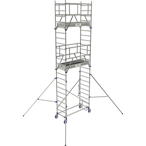 Echafaudage roulant 2 plateaux - Hauteur de travail max 6.85m - 26403650 (1/5)
