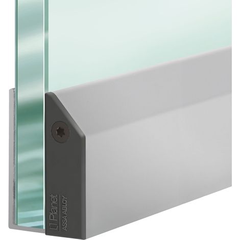 Planet Türbodendichtung automatisch KG-S schmal FH+RD Zugluftstopper für Glastüren,959x11,5x38mm, Alu Edelstahl