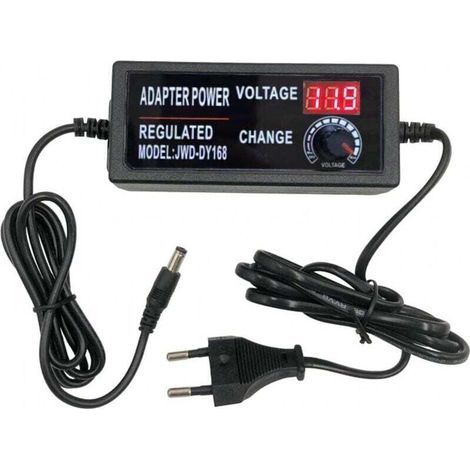 Alimentation réglable en tension DC 3-12V 5A avec affichage numérique, 60W Max 100-240V AC à DC 3V 4V 4.5V 5V 6V 7V 8V 9V 10V 12V Adaptateur secteur universel Convertisseur de transformateur (1/4)