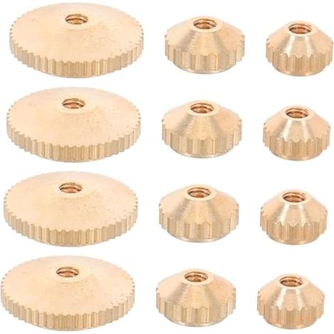 Lot de 12 écrous manuels en laiton pour horloge à quartz - Ajustement précis - Pour cheminée murale, stabilité des aiguilles - Pièces de rechange (1/5)