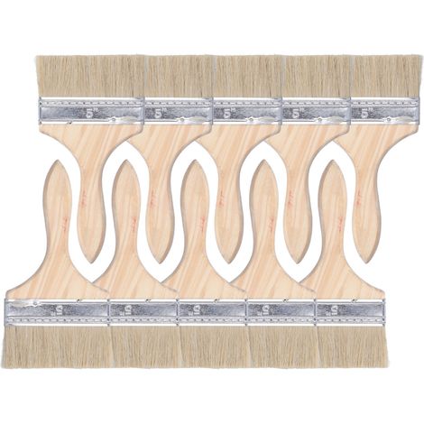 10 Pinceaux en bois avec poils synthétiques pour peinture et entretien - Lot de 10 (1/5)
