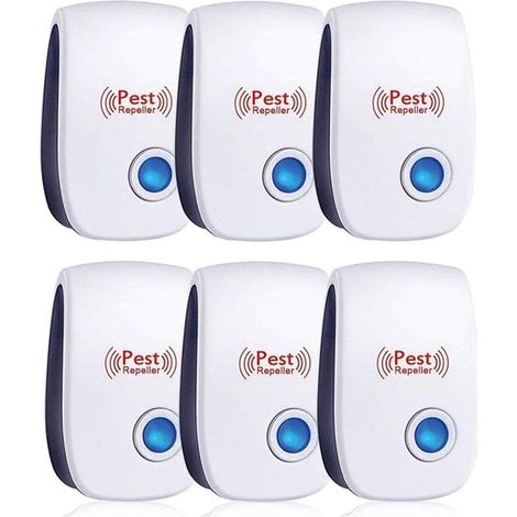 Répulsif à ultrasons contre insectes et rongeurs Ahlsen – Lot de 6 appareils sans toxique, efficace contre moustiques, cafards, araignées (1/5)